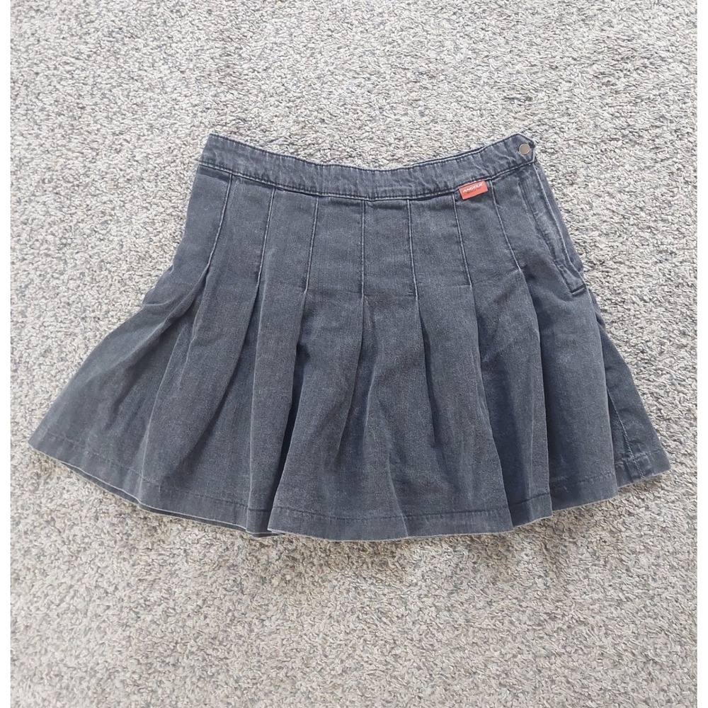 Angelic Skirt Women 31 Waist Black Denim Pleated Mini Tennis Y2K Grunge Skater